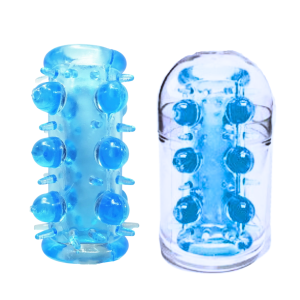 FUNDA PARA PENE "JAKE" ABIERTA CON NÓDULOS ESTIMULANTES AZUL