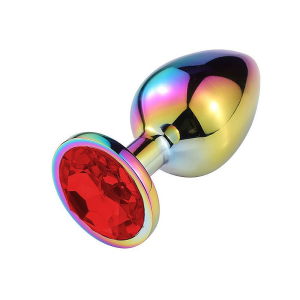PLUG ANAL JOYA TORNASOL METALICO TALLA S ROJA