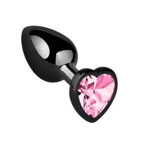 PLUG ANAL NEGRO METÁLICO TALLA S ROSADA