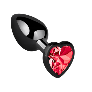 PLUG ANAL NEGRO METÁLICO TALLA M ROJA