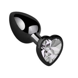 PLUG ANAL NEGRO METÁLICO TALLA M TRANSPARENTE